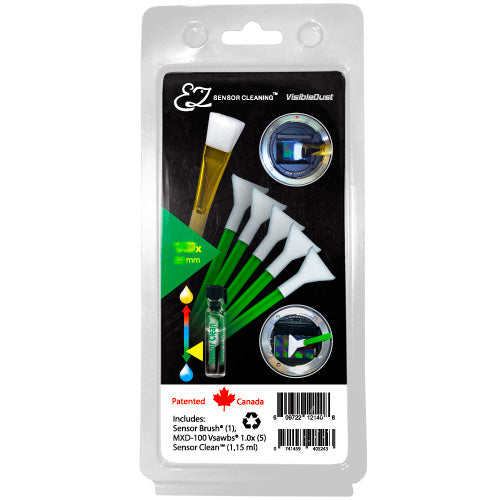 EZ Sensor Cleaning Kit™ PLUS Green Vswabs® and Sensor Clean™, Sensor Brush®